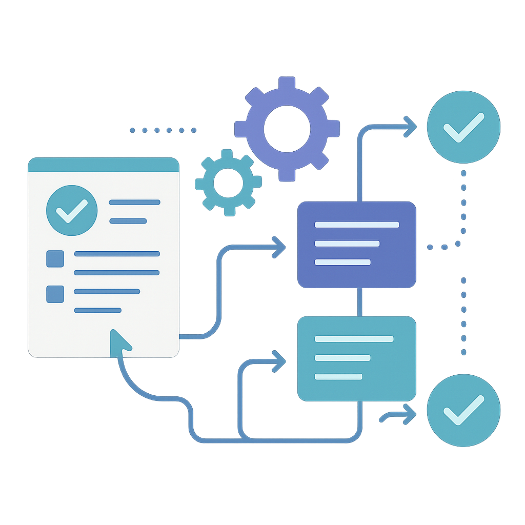 Form automation workflow showing submissions flowing to systems